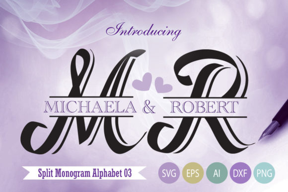 Download Calligraphic Split Monogram Svg Letters - Monogram svg Collection