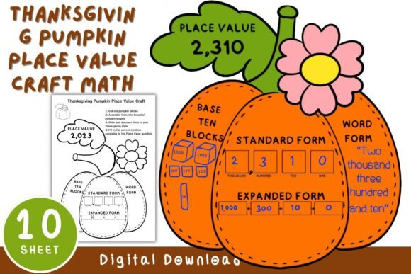 Download Thanksgiving Pumpkin Place Value Craft - Craft Collection